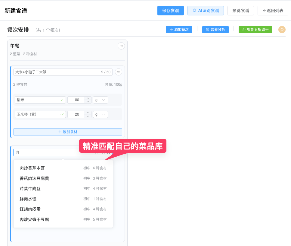 AI智能膳食营养配餐系统文章图片